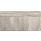 Keystone 34 inch Wide Solid Mango Modern Industrial Drum Coffee Table, Assembled