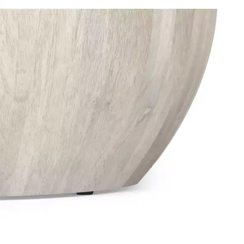Keystone 34 inch Wide Solid Mango Modern Industrial Drum Coffee Table, Assembled