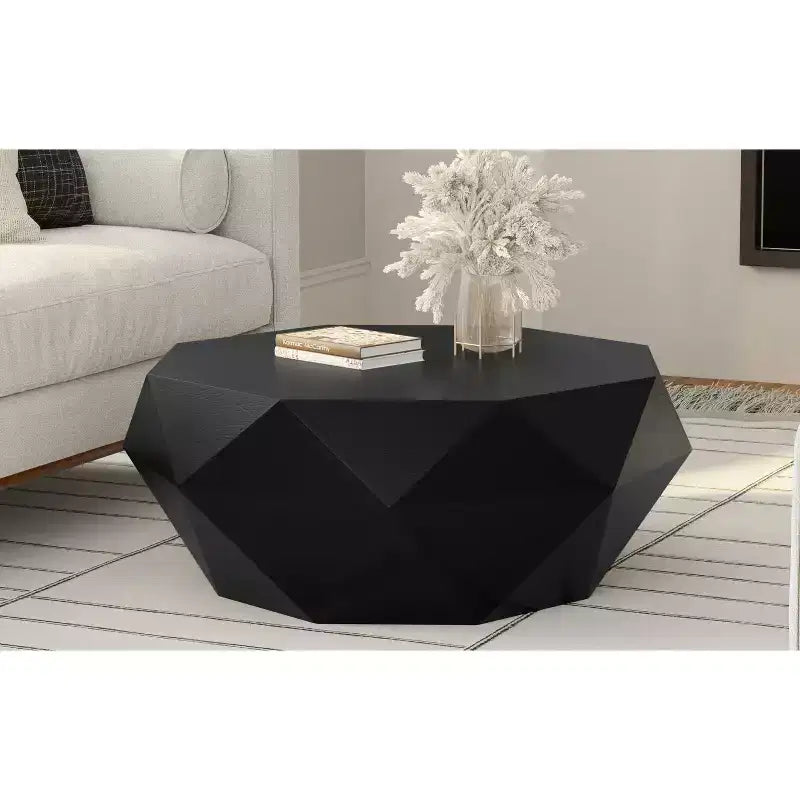 Paros SOLID ACACIA WOOD 35 inch Wide Irregular Contemporary Coffee Table, Fully Assembled