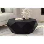 Paros SOLID ACACIA WOOD 35 inch Wide Irregular Contemporary Coffee Table, Fully Assembled