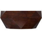 Paros SOLID ACACIA WOOD 35 inch Wide Irregular Contemporary Coffee Table, Fully Assembled