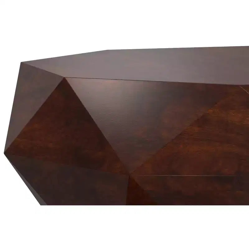 Paros SOLID ACACIA WOOD 35 inch Wide Irregular Contemporary Coffee Table, Fully Assembled
