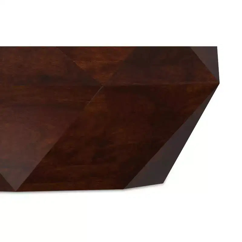 Paros SOLID ACACIA WOOD 35 inch Wide Irregular Contemporary Coffee Table, Fully Assembled