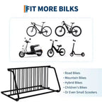 Commercial Heavy Duty Bike Rack  10-Bike Freestanding Grid Storage Stand, Steel Organizer for Garage, School, Store, Outdoor, Black