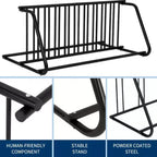 Commercial Heavy Duty Bike Rack  10-Bike Freestanding Grid Storage Stand, Steel Organizer for Garage, School, Store, Outdoor, Black