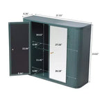 Wall-Mounted Bathroom Vanity with Mirror, Two Mirrored Doors,and Open Shelves; Style Metal Frame Storage Cabinet with Open Compartments