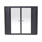 Wall-Mounted Bathroom Vanity with Mirror, Two Mirrored Doors,and Open Shelves; Style Metal Frame Storage Cabinet with Open Compartments