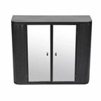 Wall-Mounted Bathroom Vanity with Mirror, Two Mirrored Doors,and Open Shelves; Style Metal Frame Storage Cabinet with Open Compartments