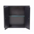 Wall-Mounted Bathroom Vanity with Mirror, Two Mirrored Doors,and Open Shelves; Style Metal Frame Storage Cabinet with Open Compartments