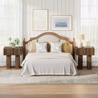 Lantine Fluted Nightstand, Wooden Night Stand with Storage Drawer, Modern Bedside Table Side End Table for Bedroom