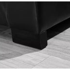 MAYEERTY Two Pieces 2+3 Seater Sectional Sofa with Cup Holder Square Arm Upholstered Faux Leather for Living Room Black