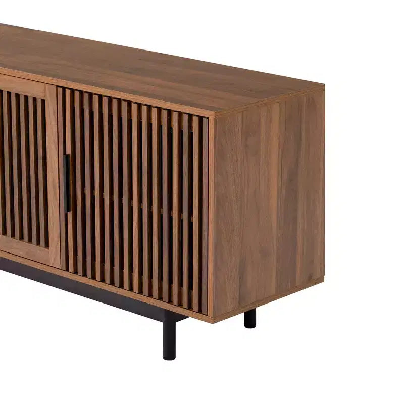 78'' Modern TV Stand for 85'' TVs Media Console Entertainment Center with Cable Management & Soft-Closing Hinges, Walnut - ModernLuxe