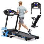 Whisen Electric Foldable Treadmill, 3.5HP Workout Running Machine Walking with Automatic Incline - Black