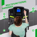 Whisen Electric Foldable Treadmill, 3.5HP Workout Running Machine Walking with 12 Preset Programs, Incline, Handrail Controls Speed