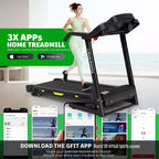 Whisen Electric Foldable Treadmill, 3.5HP Workout Running Machine Walking with 12 Preset Programs, Incline, Handrail Controls Speed