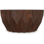 Oakcrest SOLID MANGO WOOD 34 inch Wide Polygon Contemporary Coffee Table Fully Assembled