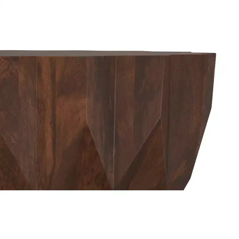 Oakcrest SOLID MANGO WOOD 34 inch Wide Polygon Contemporary Coffee Table Fully Assembled