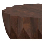 Oakcrest SOLID MANGO WOOD 34 inch Wide Polygon Contemporary Coffee Table Fully Assembled