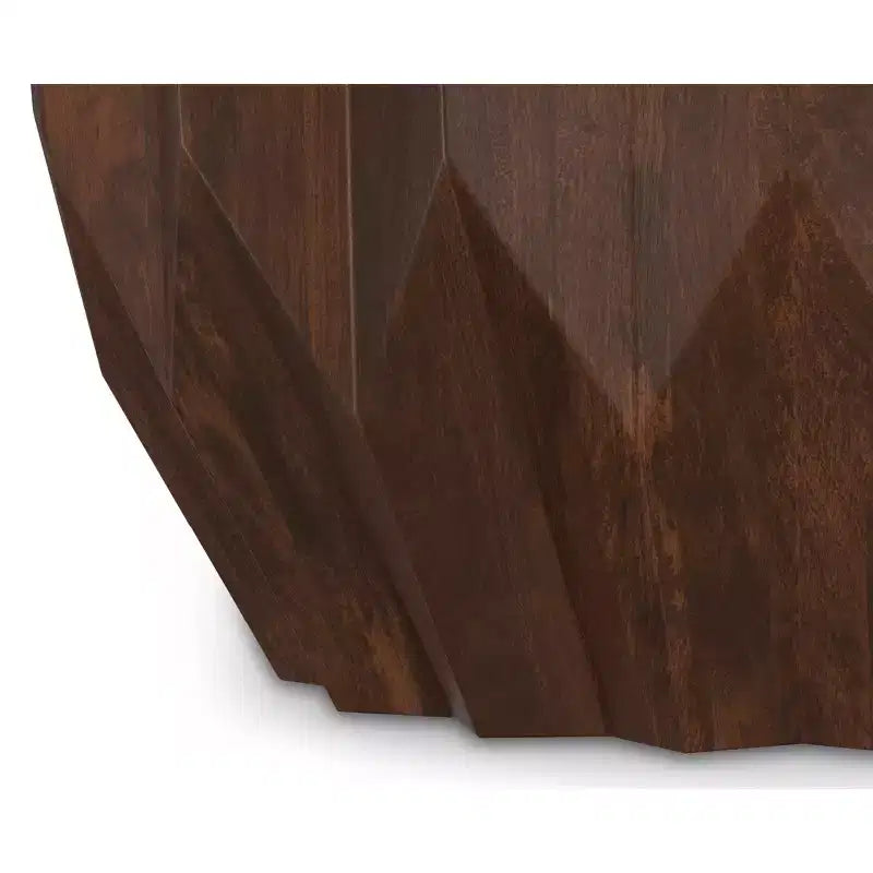 Oakcrest SOLID MANGO WOOD 34 inch Wide Polygon Contemporary Coffee Table Fully Assembled