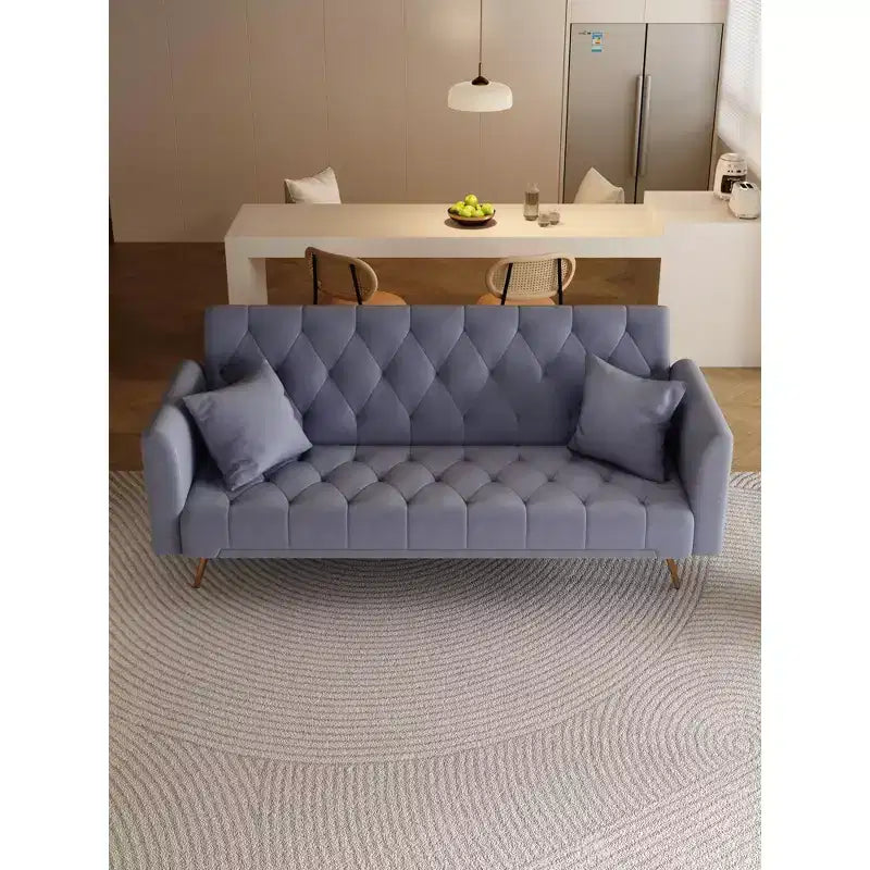 Okak American Style Button Tufted Convertible Sofa Bed with Adjustable Back,Velvet Upholstered Sleeper Couch for Living Room,Apartment