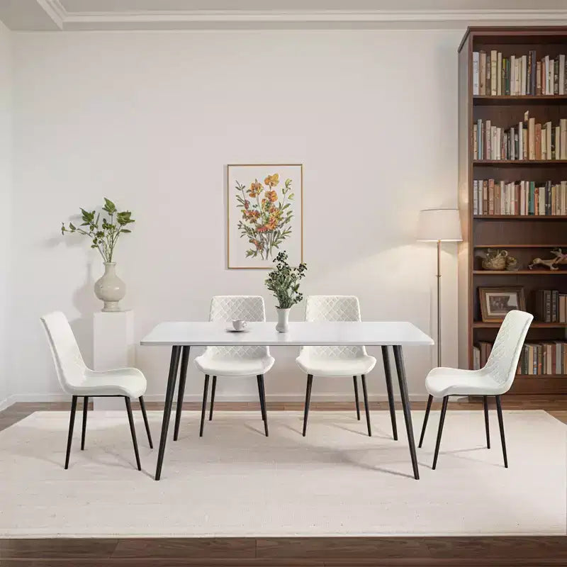 TUYOHW PU Leather Dining Chairs Set of 2/4 with Metal Legs,Waterproof Kitchen & Dining Room Chairs with Scratch-resistant Feet,300 lbs Capacity