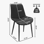 TUYOHW PU Leather Dining Chairs Set of 2/4 with Metal Legs,Waterproof Kitchen & Dining Room Chairs with Scratch-resistant Feet,300 lbs Capacity