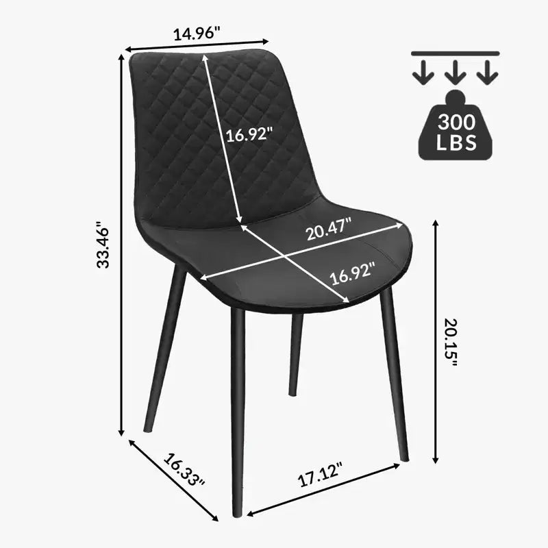 TUYOHW PU Leather Dining Chairs Set of 2/4 with Metal Legs,Waterproof Kitchen & Dining Room Chairs with Scratch-resistant Feet,300 lbs Capacity