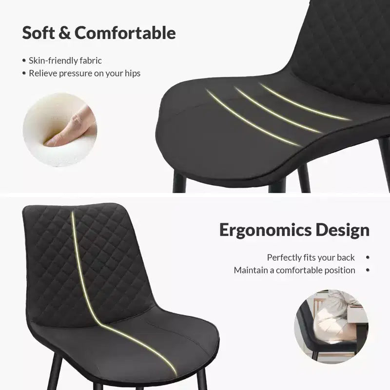 TUYOHW PU Leather Dining Chairs Set of 2/4 with Metal Legs,Waterproof Kitchen & Dining Room Chairs with Scratch-resistant Feet,300 lbs Capacity