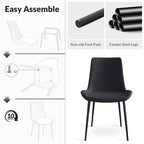 TUYOHW PU Leather Dining Chairs Set of 2/4 with Metal Legs,Waterproof Kitchen & Dining Room Chairs with Scratch-resistant Feet,300 lbs Capacity