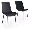 TUYOHW PU Leather Dining Chairs Set of 2/4 with Metal Legs,Waterproof Kitchen & Dining Room Chairs with Scratch-resistant Feet,300 lbs Capacity