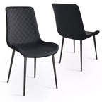 TUYOHW PU Leather Dining Chairs Set of 2/4 with Metal Legs,Waterproof Kitchen & Dining Room Chairs with Scratch-resistant Feet,300 lbs Capacity