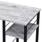 TUYOHW Weathered Oak Finish Writing Desk,Writing Table with 2-Tier Shelves,Metal Open Base,Rectangular Study Desk for Home Office,Bedroom