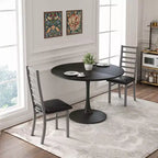 TUYOHW High Backrest Dining Chairs Set of 2/4 ,PU Leahter Kitchen Chairs with Steel Legs,Space-saving Dining Room Chairs for Apartment,Small Areas
