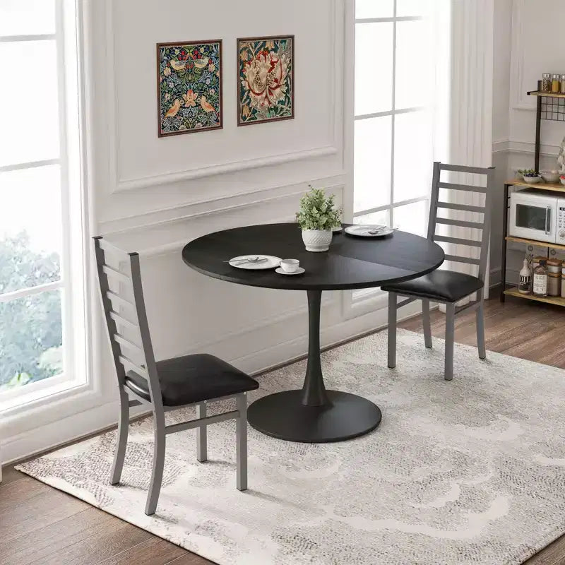 TUYOHW High Backrest Dining Chairs Set of 2/4 ,PU Leahter Kitchen Chairs with Steel Legs,Space-saving Dining Room Chairs for Apartment,Small Areas
