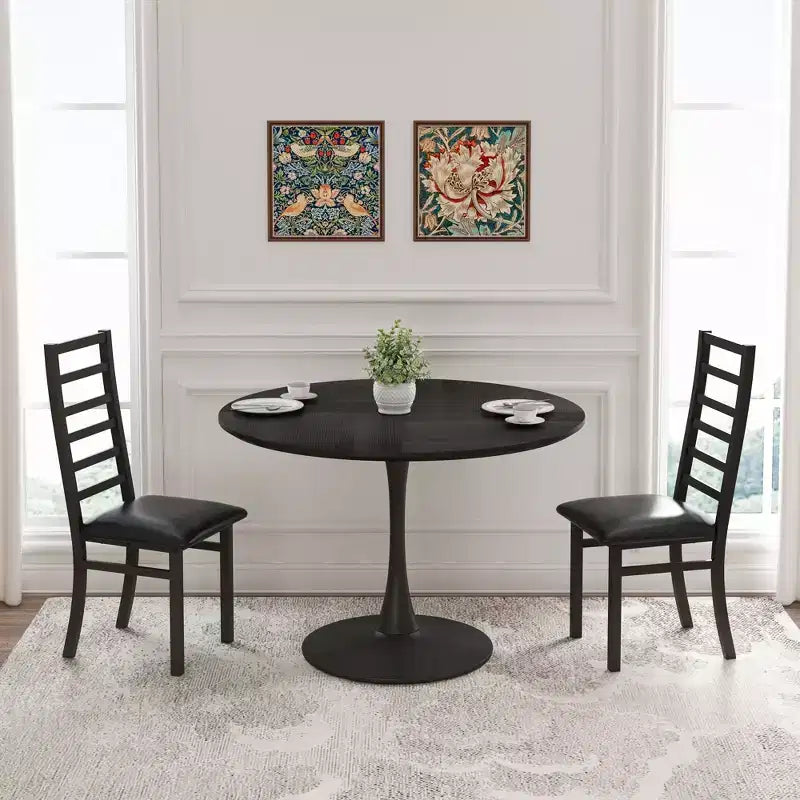 TUYOHW High Backrest Dining Chairs Set of 2/4 ,PU Leahter Kitchen Chairs with Steel Legs,Space-saving Dining Room Chairs for Apartment,Small Areas