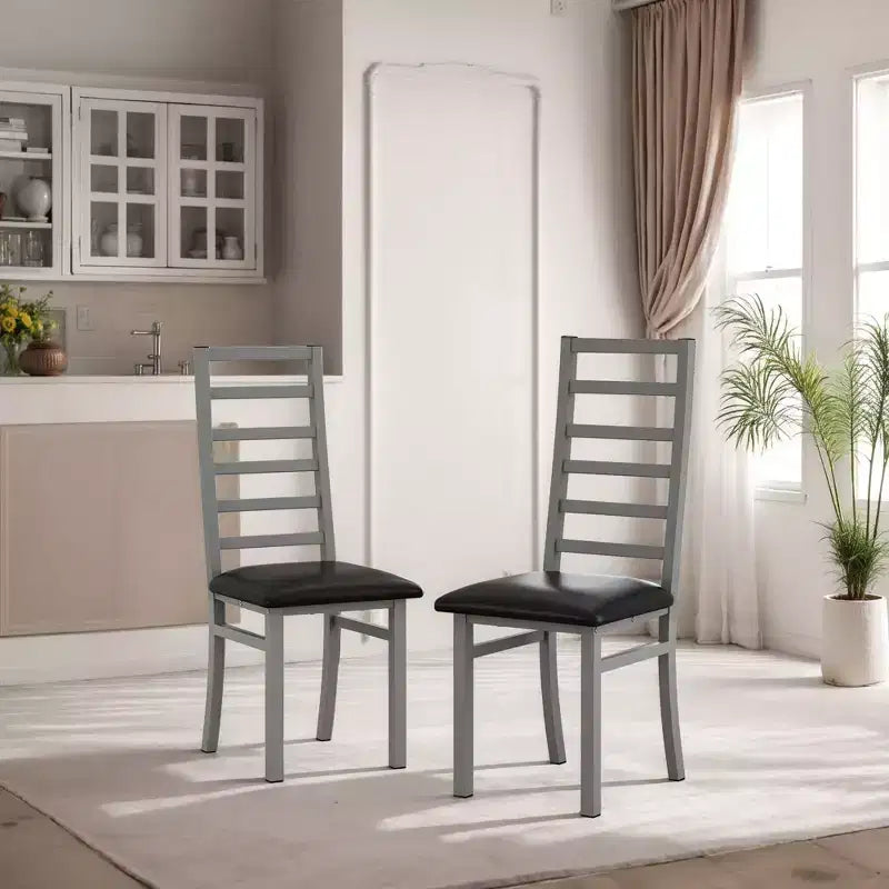 TUYOHW High Backrest Dining Chairs Set of 2/4 ,PU Leahter Kitchen Chairs with Steel Legs,Space-saving Dining Room Chairs for Apartment,Small Areas