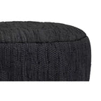 Garcia 30 inch Wide Boho Pouf in Genuine Woven Leather, Assembled