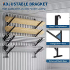 2-Pack 4-Tier Heavy-Duty Shipping Container Pipe Rack, No-Drill Shelving Brackets, Easy to Install Hanging Racks with 400lbs Capacity