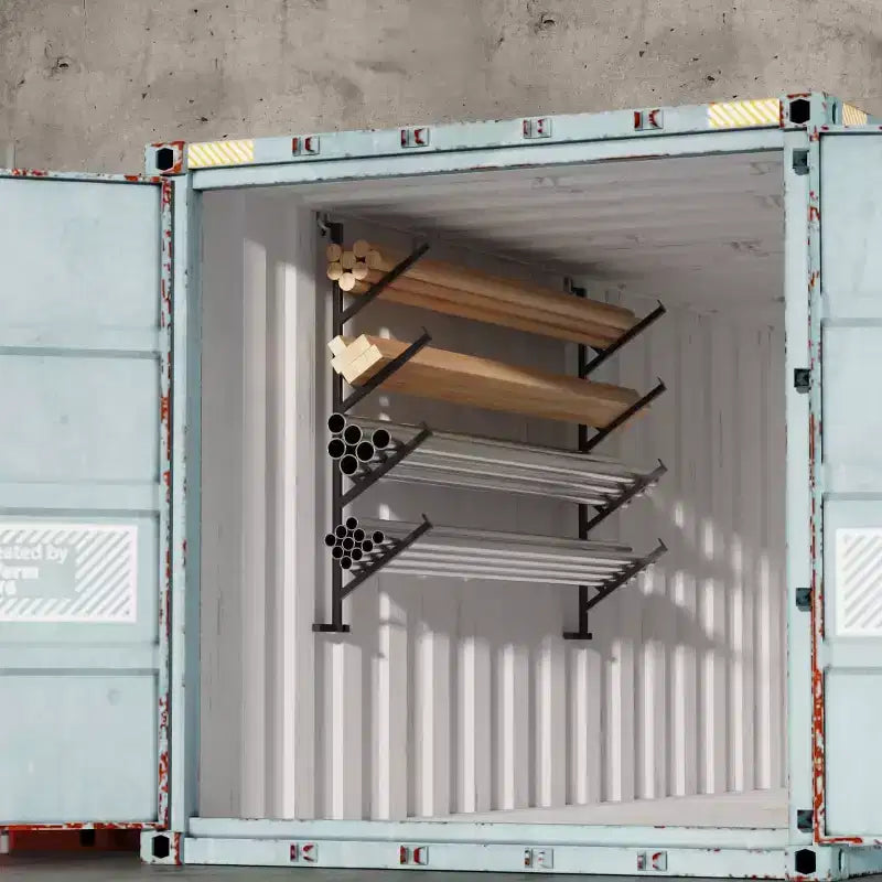 2-Pack 4-Tier Heavy-Duty Shipping Container Pipe Rack, No-Drill Shelving Brackets, Easy to Install Hanging Racks with 400lbs Capacity