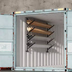 2-Pack 4-Tier Heavy-Duty Shipping Container Pipe Rack, No-Drill Shelving Brackets, Easy to Install Hanging Racks with 400lbs Capacity