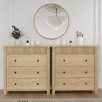 Dresser for Bedroom Nightstand, Wooden Chest of Drawers, Fluted End Table, Storage Organizer for Living Room, Hallway and Entryway
