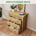 Dresser for Bedroom Nightstand, Wooden Chest of Drawers, Fluted End Table, Storage Organizer for Living Room, Hallway and Entryway