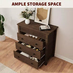 Dresser for Bedroom Nightstand, Wooden Chest of Drawers, Fluted End Table, Storage Organizer for Living Room, Hallway and Entryway