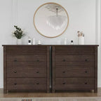 Dresser for Bedroom Nightstand, Wooden Chest of Drawers, Fluted End Table, Storage Organizer for Living Room, Hallway and Entryway