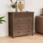 Dresser for Bedroom Nightstand, Wooden Chest of Drawers, Fluted End Table, Storage Organizer for Living Room, Hallway and Entryway