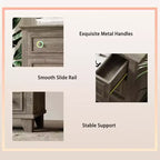 Dresser for Bedroom, 6 Drawer Wide Dresser Storage Organizer, Modern Wooden Chest of Drawers with Metal Handles for Hallway, Entryway, Home Office