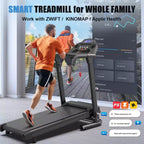 Whisen Walking Pad Foldable Treadmill, 2.5HP Portable Treadmill Running Machin - Black & Orange