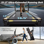 5.1HP Foldable Treadmill w/ 20% Auto Incline,400lbs Capacity,12MPH Portable Treadmill for Home,105 Programs,Personalized Workout w/APP,Running Walking