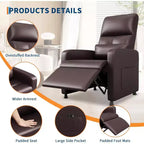 Acekool Power Recliner Chair, Adjustable Electric PU Leather Recliner with USB Port, Side Pockets, Ergonomic Single Sofa for Living Room, Home Theater