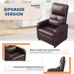 Acekool Power Recliner Chair, Adjustable Electric PU Leather Recliner with USB Port, Side Pockets, Ergonomic Single Sofa for Living Room, Home Theater